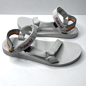 Teva Originals White Rainbow Polaroid Collab Sandals Limited Edition Retro Pride